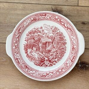 VTG Royal China Memory Lane Handled Cake Plate Dessert Tray 1965 made in USA